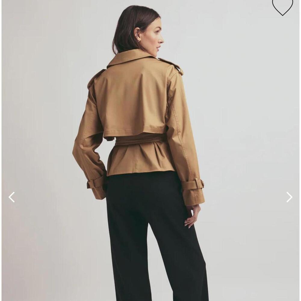Women's Tan Coat THE CROPPED CHARLES TRENCH - Picture 8 of 8